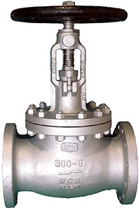 8” DPV® 3022F ANSI Class 300 Flanged BS 1873 Globe Valve, Straight Body Pattern, Plug Type Disk, Bolted Bonnet, OS&Y, Rising Stem, Handwheel Operated